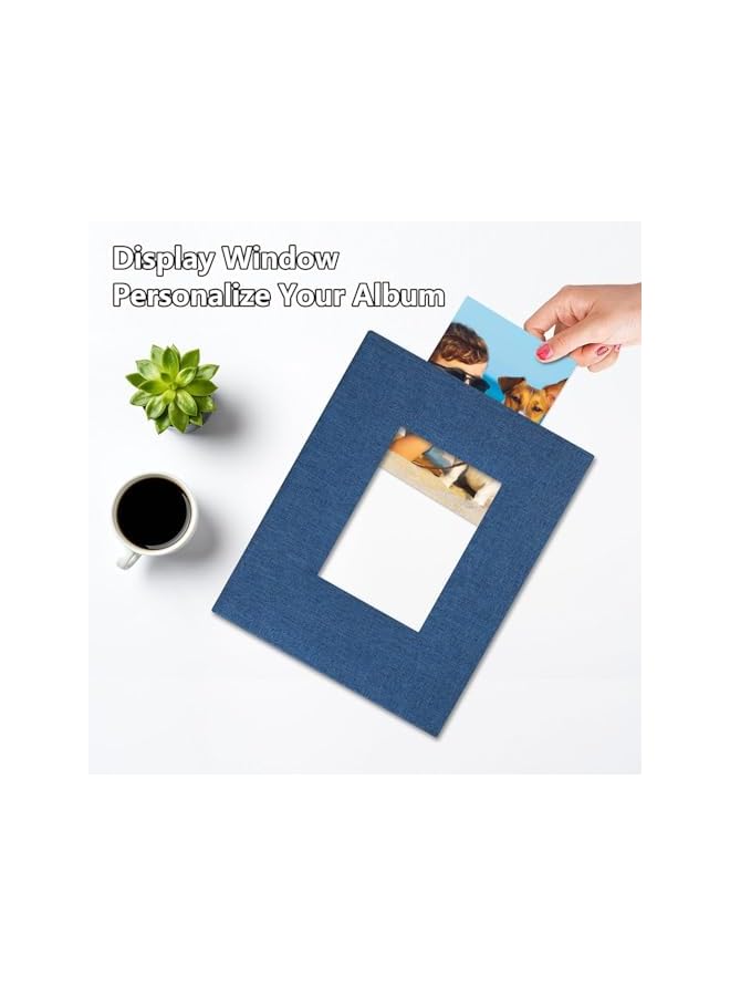 The Bros ألبوم صور 4x6 200 جيب ألبومات صور بغطاء من الكتان ألبومات صور للعائلة، الزفاف، الطفل، كتاب الصور يحمل صور عمودية (أزرق) - Image 3