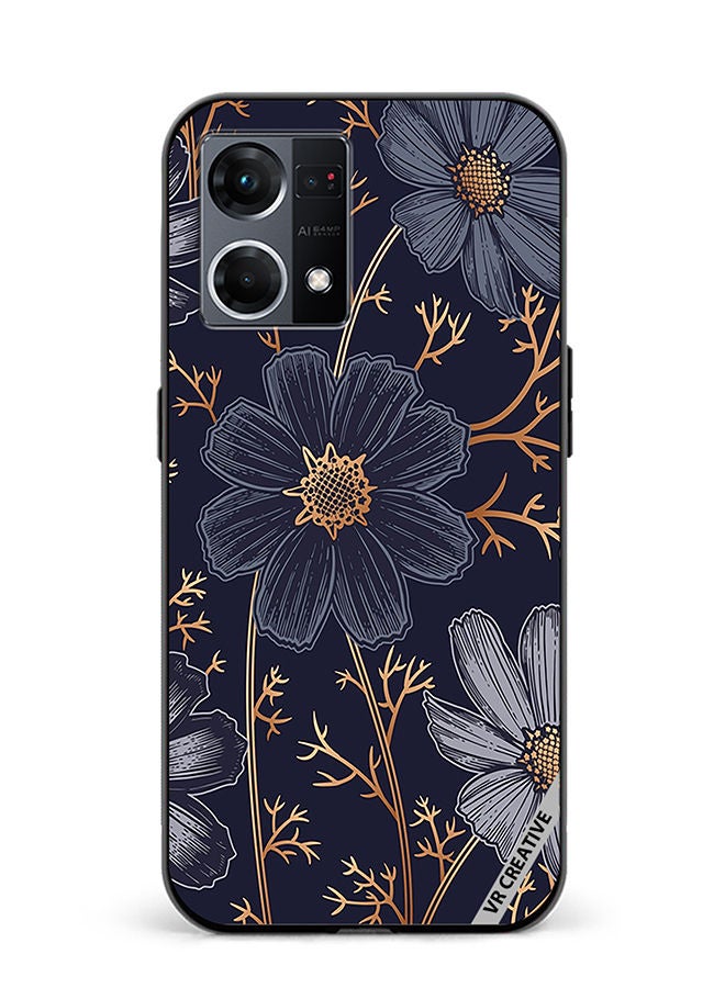 VR CREATIVE Protective Case Cover For Oppo Reno8 4G Flower Design Multicolour - Image 1
