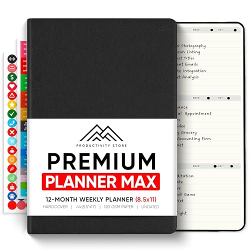PRODUCTIVITY STORE Undated, 2026 Planner, 8.5" x 11" - The #1 Productivity Planner to Achieve Your 2026 Goals - Planner 2026-2027 by PRODUCTIVITY STORE (A4, BLACK) - Image 1