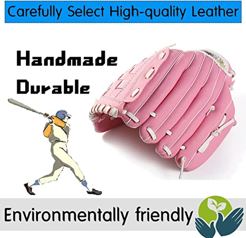 Gracfulcub Baseball Glove,Baseball Softball Mitt with Ball for Kids Youth Adults Training and Beginner,Right Hand Throw,Left Hand Glove (Pink, 12.5in) - Image 3