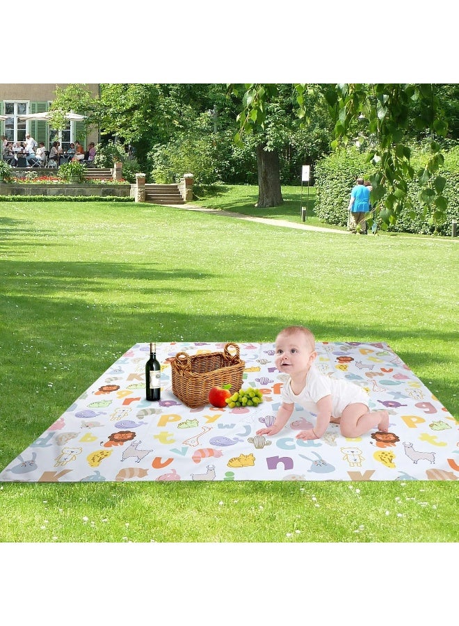 Womumon WOMUMON Highchair Floor Mat, Baby Splat Mat for Under High Chair/Arts/Crafts, Waterproof Spill Mat Non-Slip Splash Mat, Washable Mess Mat and Table Cloth (Alphabet) - Image 5