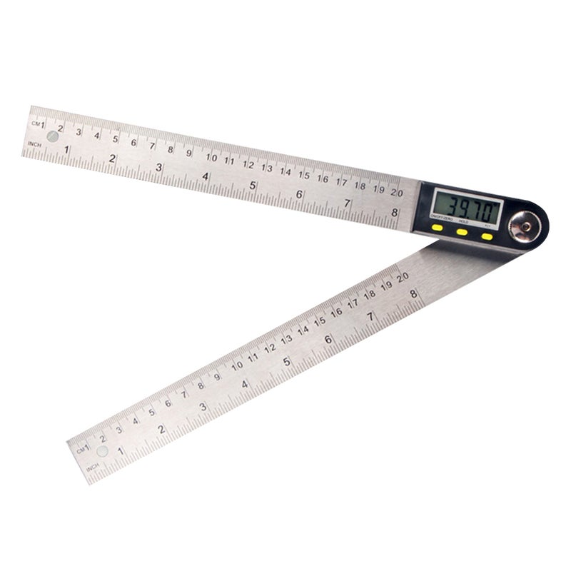 ultifunctional Digital LCD Display Angle Ruler 360° Stainless Steel Electronic Goniometer Protractor Measuring Tool with   Hold and Zeroing Function - Image 1