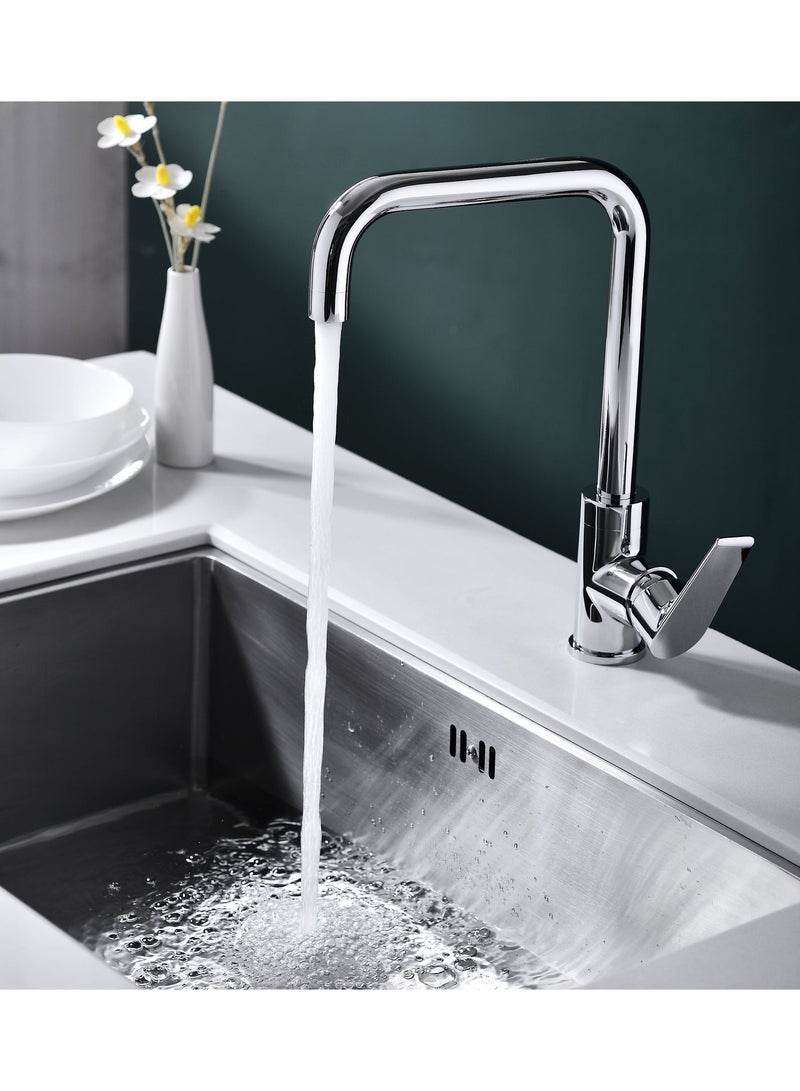 Heimberg Lutz Kitchen Sink Mixer Tap – Single Lever, 35mm Sedal Cartridge, Neoperl Aerator, High Pressure Bathroom & Kitchen Faucet - Image 4