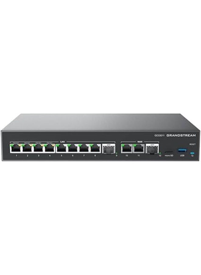 Grandstream Built-in IPPBX (10 Users, 4 Concurrent Calls) + Enterprise-Grade Firewall + VPN Router + 2 x 2.5 Gb, 10 x GigE Network Switch GS-GCC6011 - Image 1