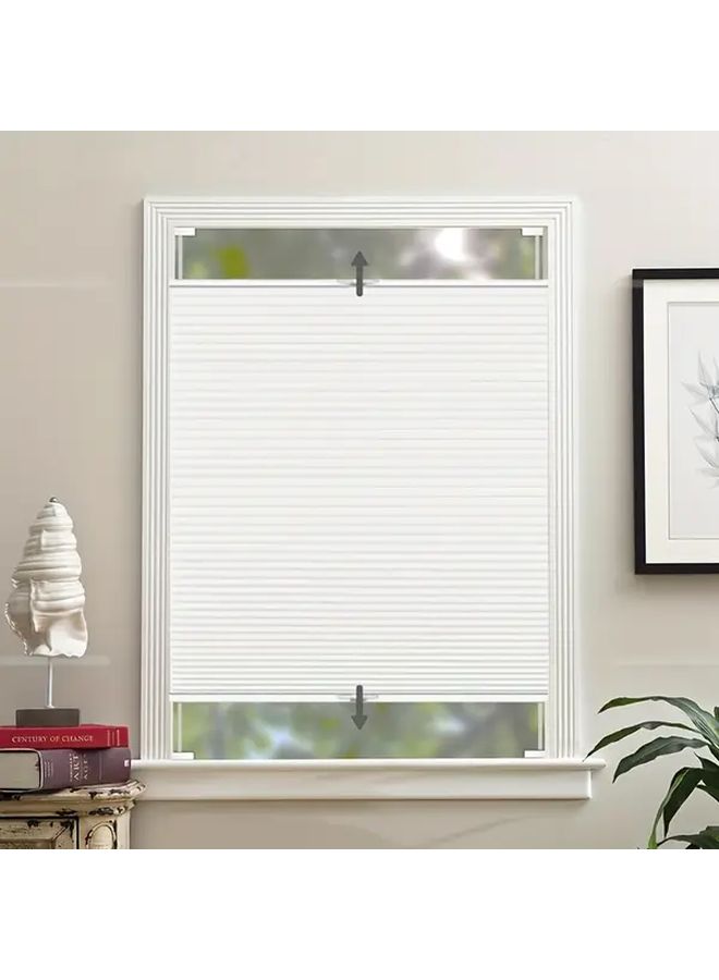 White Honeycomb Cellular Shade 11.81 Inch Width 39.4 Inch Height No Drill Adhesive Semi Transparent Privacy Soundproofing Window Blinds Easy Installation Bedroom Bathroom Living Room Window Treatment - Image 4