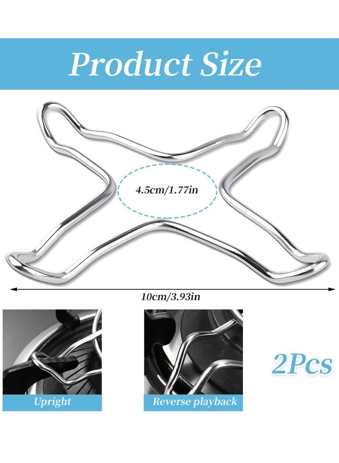 2 PCS Gas Ring Reducer, Stainless Steel Gas Hob Pan Support Trivet Stove Top Hob Gas Stove Top Grates Trivets Wok Support Rack Pot Gas Stove Cross - Image 2