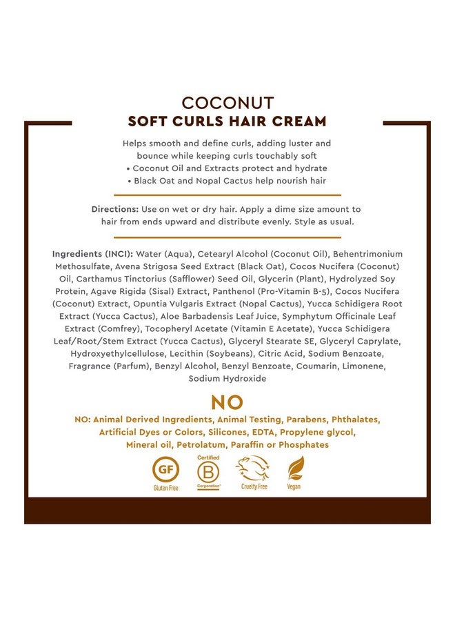 كريم ديزرت إيسنس لتجعيد الشعر الناعم بجوز الهند - كريم تجعيد الشعر النباتي للشعر المجعد - خالٍ من السيليكون - مرطب بزيت جوز الهند ومستخلص الشوفان الأسود - نباتي، خالٍ من الغلوتين، خالٍ من القسوة، 6.4 أونصة - Image 5