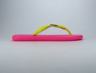 Voices Boat Women'S Flip Flops With Matching Brand Design Strap - Pink/Yellow