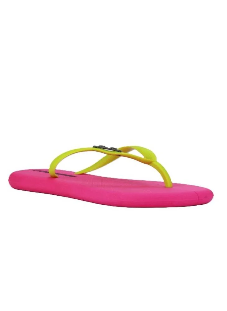 Voices Boat Women'S Flip Flops With Matching Brand Design Strap - Pink/Yellow