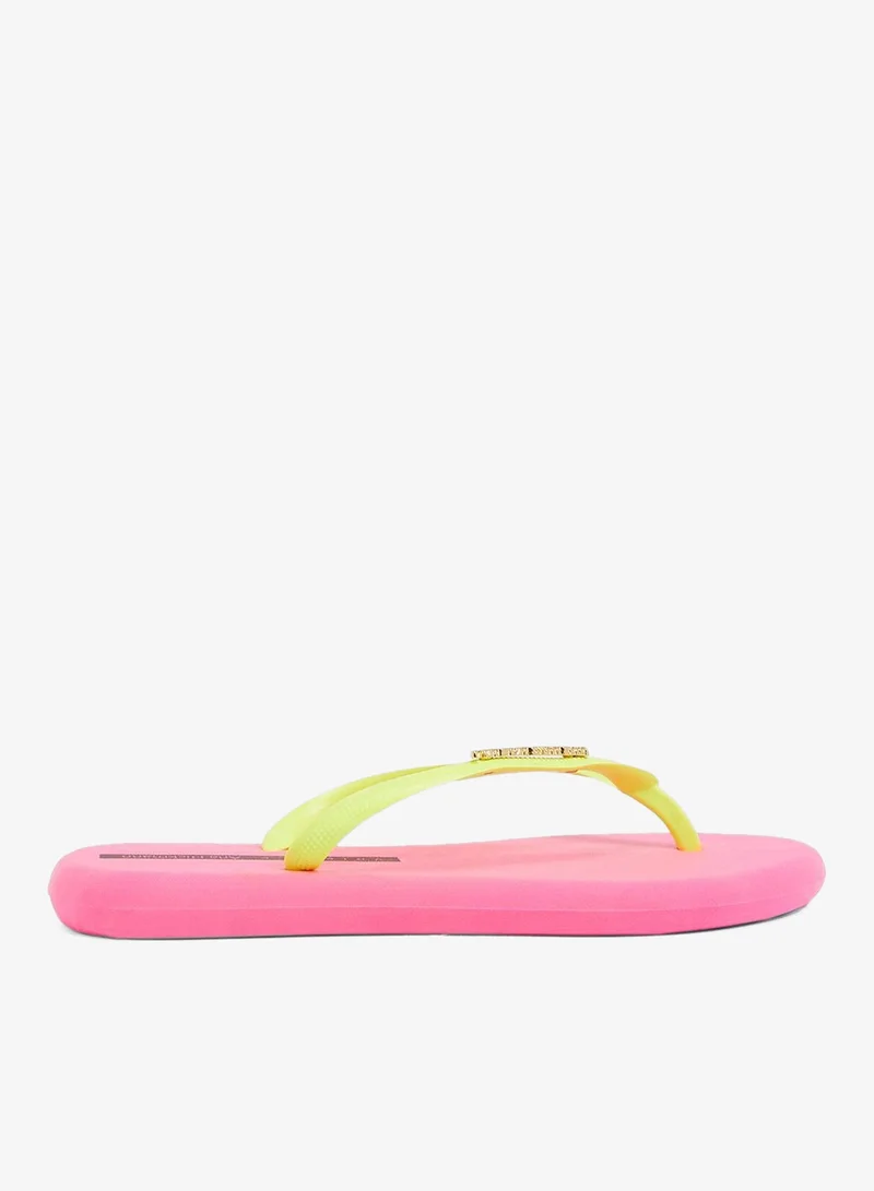 Boat Women'S Flip Flops With Matching Brand Design Strap - Pink/Yellow
