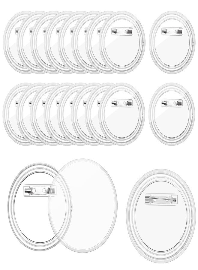 Bignc 3 Inch Clear Acrylic Button Pins - 20 Pack DIY Custom Design Buttons,Pin Backs & Blanks for Sublimation, Crafts,Photo Badges for DIY Gifts & School Projects,Teams, Events Badges (3 Inch) - Image 1