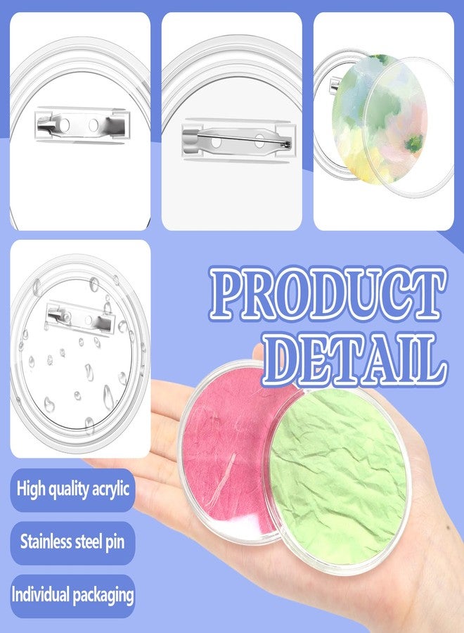 Bignc 3 Inch Clear Acrylic Button Pins - 20 Pack DIY Custom Design Buttons,Pin Backs & Blanks for Sublimation, Crafts,Photo Badges for DIY Gifts & School Projects,Teams, Events Badges (3 Inch) - Image 5