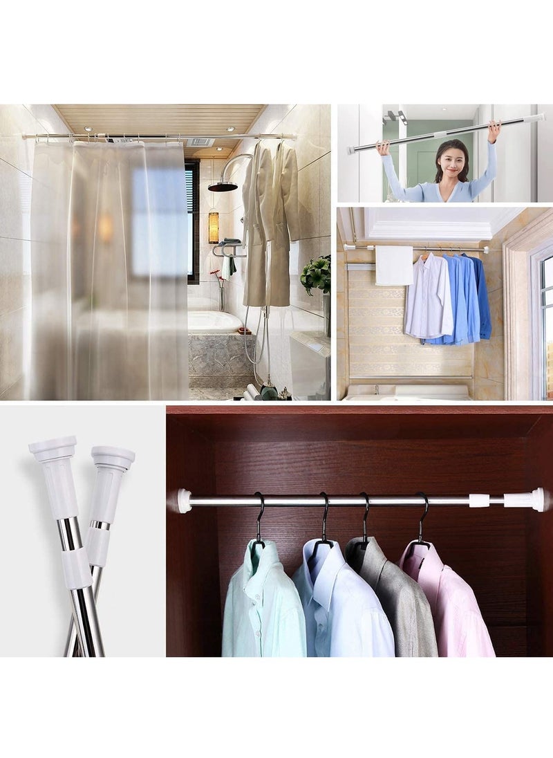 Rubik - Shower Curtain Rod Adjustable 90-160cm Extendable Length Telescopic Tension Bar Stainless Steel No Drill Type for Bathroom Shower Bathtub Cabinets Balcony (90cm to 160cm) - Image 1