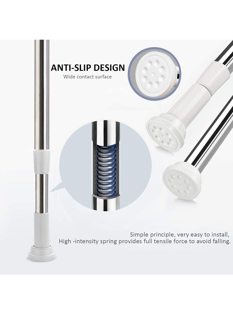 Rubik - Shower Curtain Rod Adjustable 90-160cm Extendable Length Telescopic Tension Bar Stainless Steel No Drill Type for Bathroom Shower Bathtub Cabinets Balcony (90cm to 160cm) - Image 1