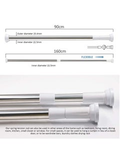 Shower Curtain Rod Adjustable 90-160cm Extendable Length Telescopic Tension Bar Stainless Steel No Drill Type for Bathroom Shower Bathtub Cabinets Balcony (90cm to 160cm) - pzsku/Z007F36A3B91A1517B601Z/45/_/1680943139/a0114409-c351-4aa4-ac1c-1609b3b67cab