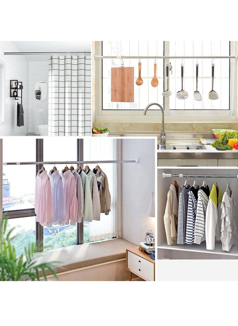 Rubik - Shower Curtain Rod Adjustable 90-160cm Extendable Length Telescopic Tension Bar Stainless Steel No Drill Type for Bathroom Shower Bathtub Cabinets Balcony (90cm to 160cm) - Image 1