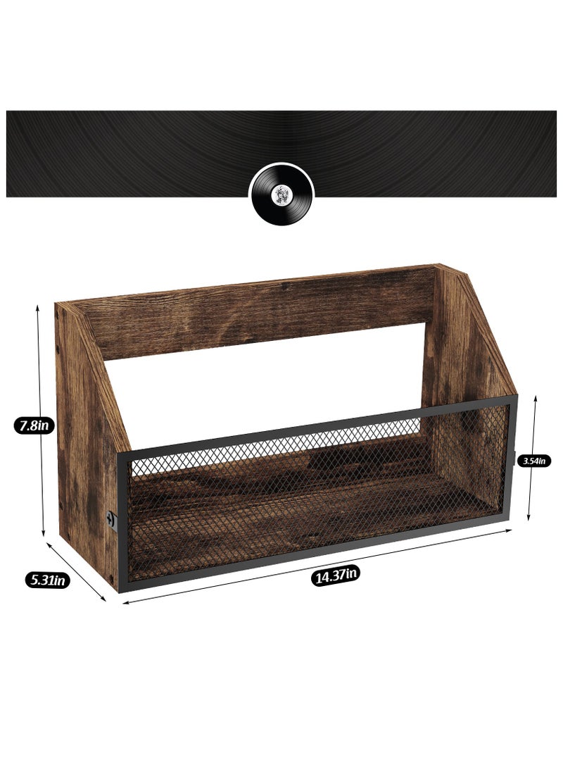echo AUDIO Echo Audio Vinyl Record Display Stand, Wood and Metal Vinyl Storage Wall Mounted and Table Top Album Organizer, Holds up to 30 Records, Ideal for Living Room, Bedroom Study and More  - Image 3