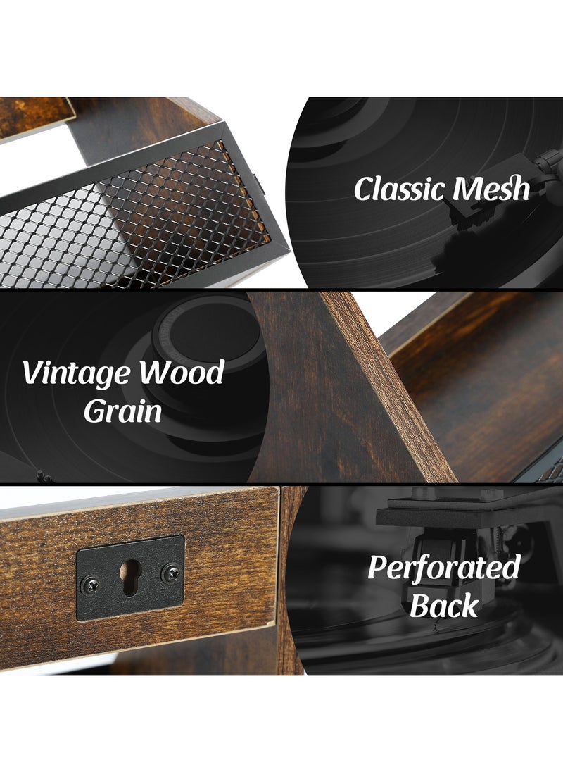 echo AUDIO Echo Audio Vinyl Record Display Stand, Wood and Metal Vinyl Storage Wall Mounted and Table Top Album Organizer, Holds up to 30 Records, Ideal for Living Room, Bedroom Study and More  - Image 2