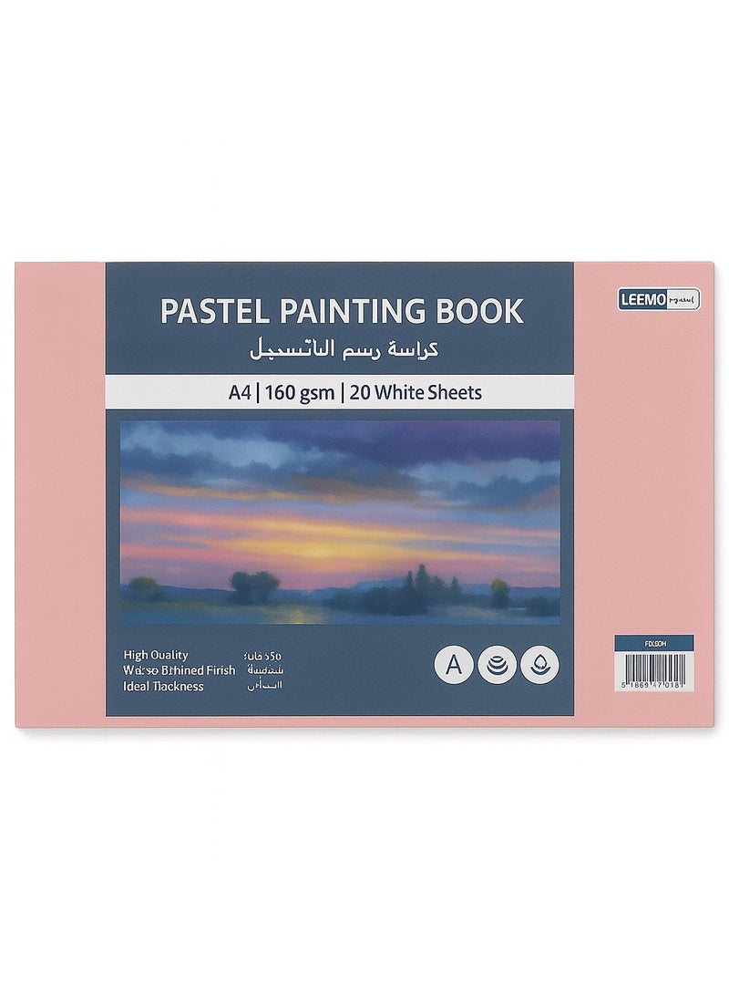 لينو كتاب رسم باستيل من لينو A4 – 20 ورقة بيضاء، 160 جرام | ورق محبب للرسم والتلوين والألوان الباستيل - Image 1