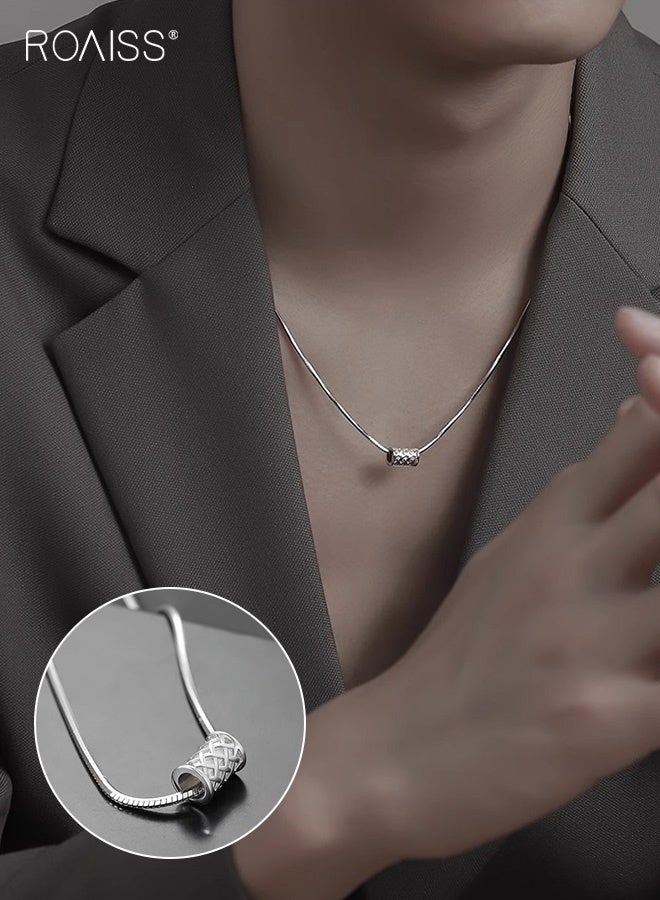 roaiss Net Pendant Necklace for Men Unisex Titanium Steel Snake Chain Trendy Casual Pendant Jewelry Accessory Mens 55cm Length Hypoallergenic Couples Matching Gift - Image 1