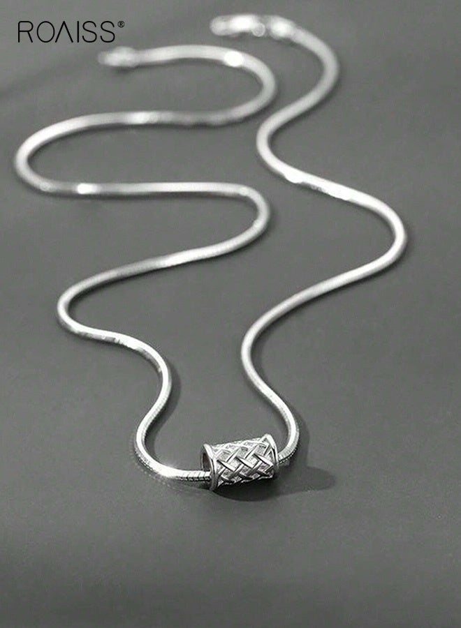 roaiss Net Pendant Necklace for Men Unisex Titanium Steel Snake Chain Trendy Casual Pendant Jewelry Accessory Mens 55cm Length Hypoallergenic Couples Matching Gift - Image 3