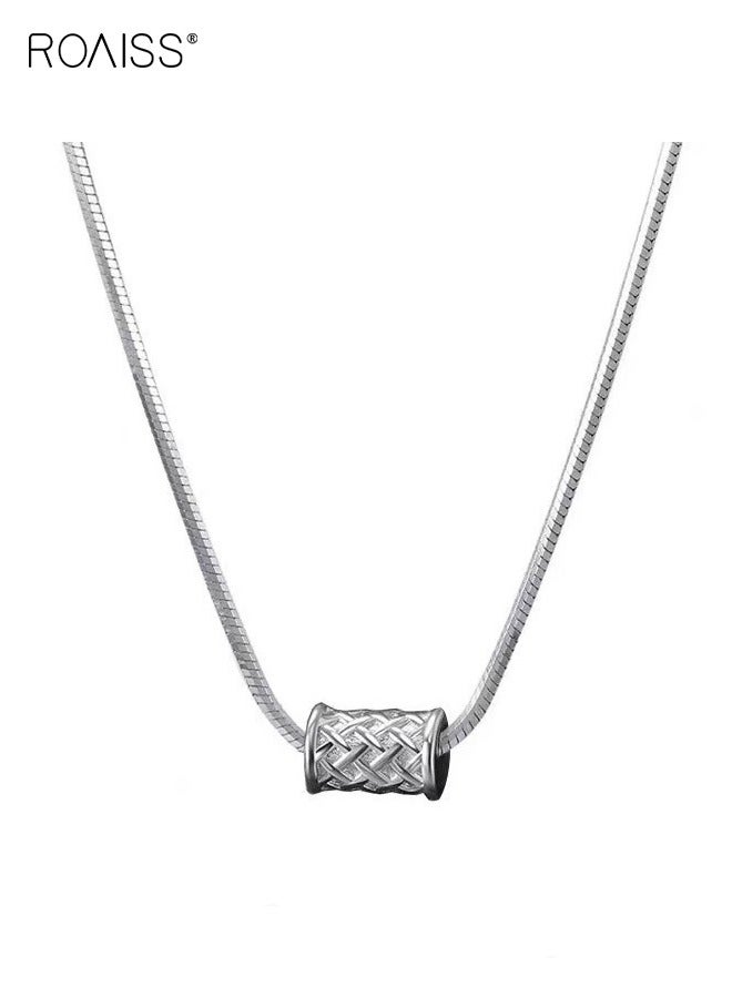 roaiss Net Pendant Necklace for Men Unisex Titanium Steel Snake Chain Trendy Casual Pendant Jewelry Accessory Mens 55cm Length Hypoallergenic Couples Matching Gift - Image 5