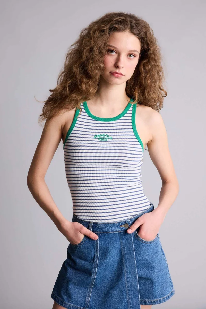 DeFacto Slim Fit Camisole Halter Collar Tank Top