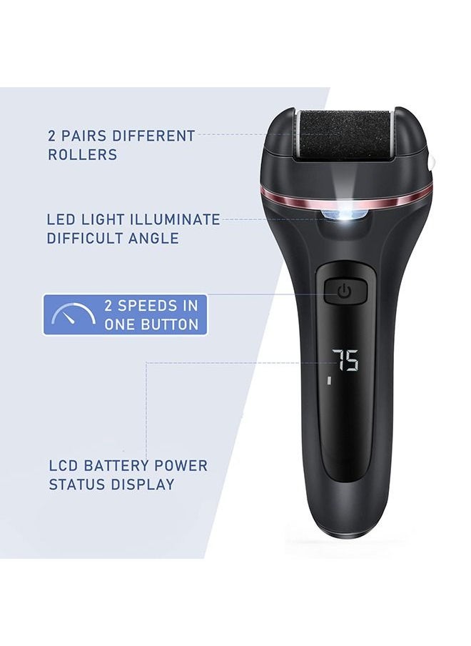Generic Callus Remover for Feet, 10-in-1 Professional Pedicure Tools Foot Care Kit, Foot Scrubber Electric Feet File Pedi for Hard Cracked Dry Dead Skin, 3 Rollers, 2 Speed, Battery Display (Black)  - Image 3