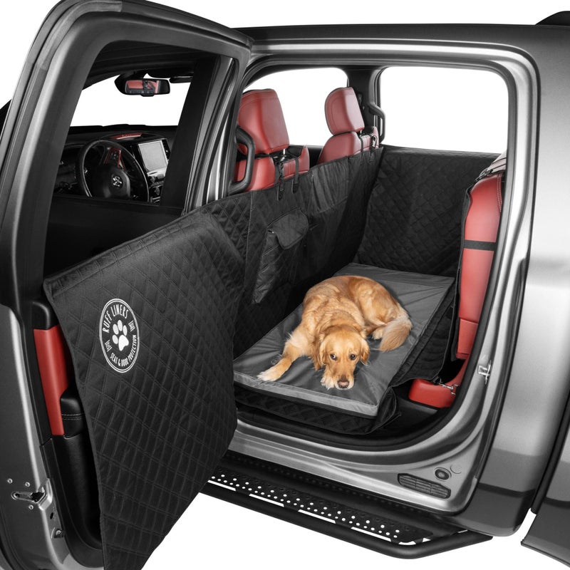 Ruff Liners Dog Bed for Car Back Seat, Medium Gray â€“ As Seen on Shark Tank â€“ Fits Medium Seat Extender â€“ Non-Slip Base, Waterproof Cover, Machine-Washable â€“ Dog Mat for Car with Rebound Foam Comfort - Image 1