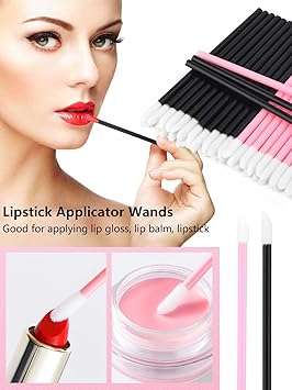 LIONVISON Disposable Makeup Applicators Makeup Mixing Palette with Spatula and 262 PCS Disposable Makeup Brush Tools Mascara Wands Lip Brushes Eyeliner Brushes Makeup Hair Clips with Organizer Box - Image 5