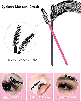 LIONVISON Disposable Makeup Applicators Makeup Mixing Palette with Spatula and 262 PCS Disposable Makeup Brush Tools Mascara Wands Lip Brushes Eyeliner Brushes Makeup Hair Clips with Organizer Box - Image 4