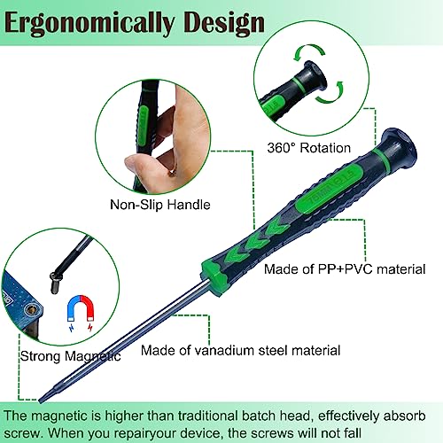 M-jump Screwdriver SET OF 6 - Magnetic Flathead and Phillips With NON-SKID Handle in Different SIZES / COLORS - Professional Repair Tool Kit For Electronics/ iPhone/ PC/ Jewelry/ Watch/ Eyeglass - Image 3