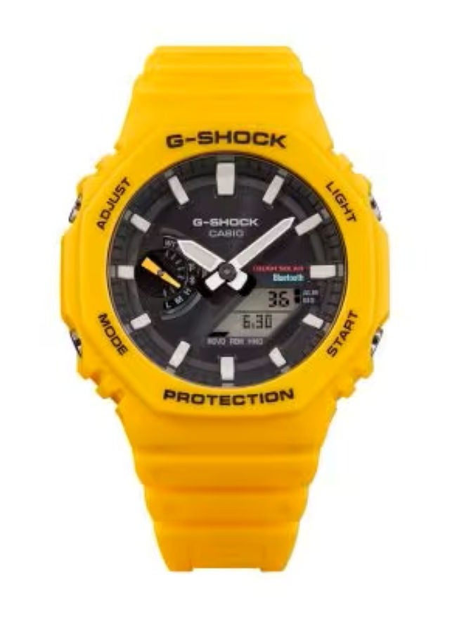 Casio G-Shock GA-B2100C-9ADR Men’s Watch – Yellow Resin Band, Black Dial, Bluetooth Solar Powered, Carbon Core Guard, Shock Resistant, 200M Water Resistant, Analog-Digital Sport Watch - Image 2