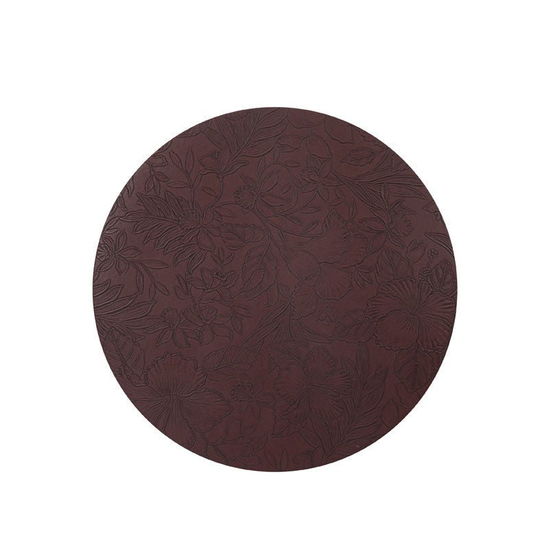 European Style Embossed Leather Placemats, Waterproof Oil-Proof Wash-Free, Hotel Restaurant Western Tableware Mats, Multiple Colors Available - Image 1