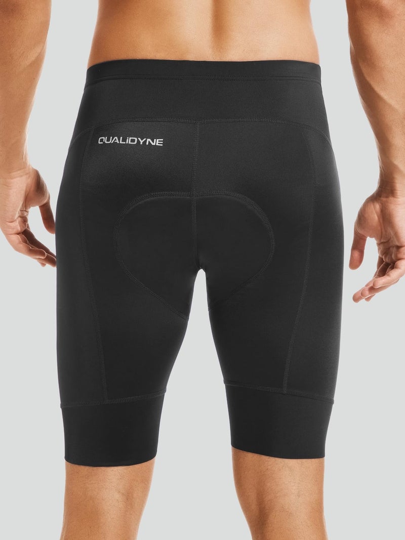 qualidyne Men's Cycling Bike Shorts 3D Padded Bicycle Riding Bike Biking Pants Cycle Shorts Black - Image 4