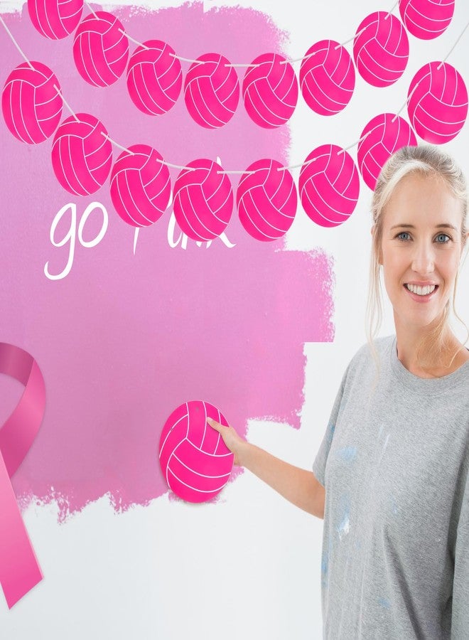 Epakh 8 Pack Hot Pink Volleyball Party Banner Decorations Pink Out Party Supplies Volleyball Hanging Paper Garland Decor Sport Theme Essentials for Breast Cancer Awareness Charity Events(Classic) - Image 5