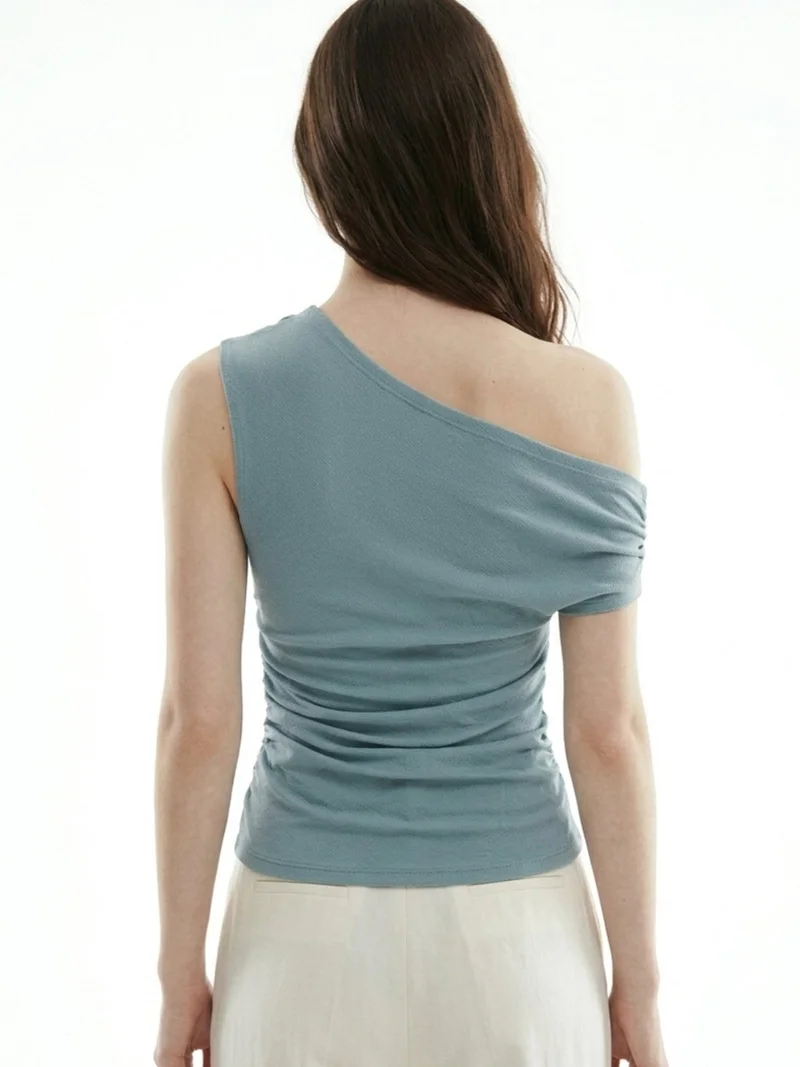 Outzidr  Teal Off-Shoulder Floral Embellishments Top for Women | Best Price UAE