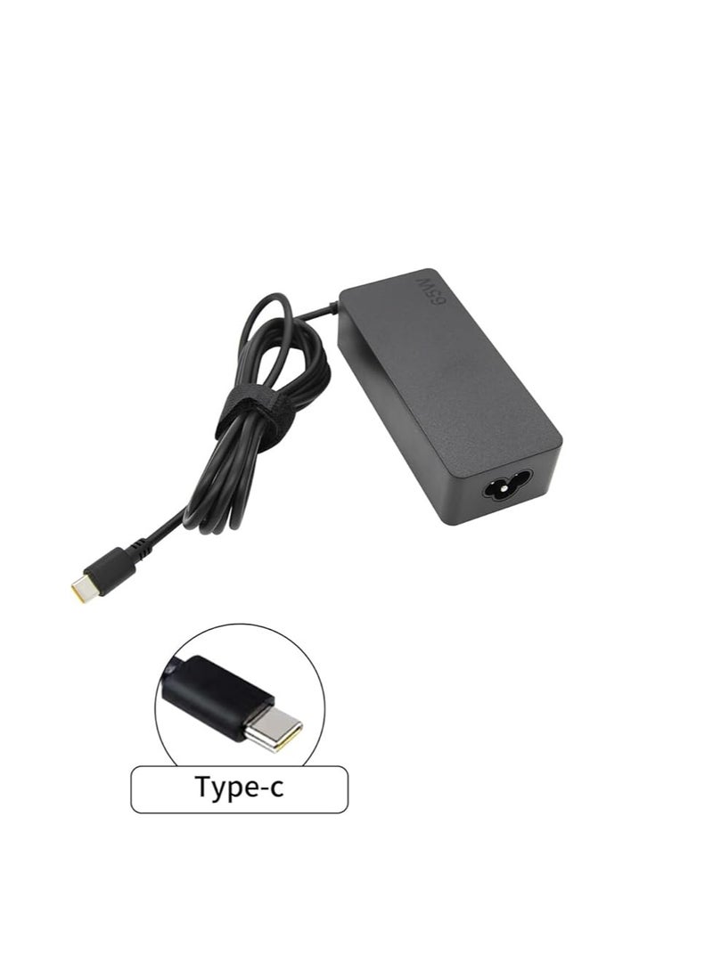 Terabyte ThinkPad Laptop Charger 65W USB Type-C AC Power Adapter for X1 Carbon 2017 2018,T580 E580 X280 E485 A485 T480S,Yoga 920 720 730 L380,New S1 S2 2018, L480 L580,ADLX65YDC2A Black - Image 1