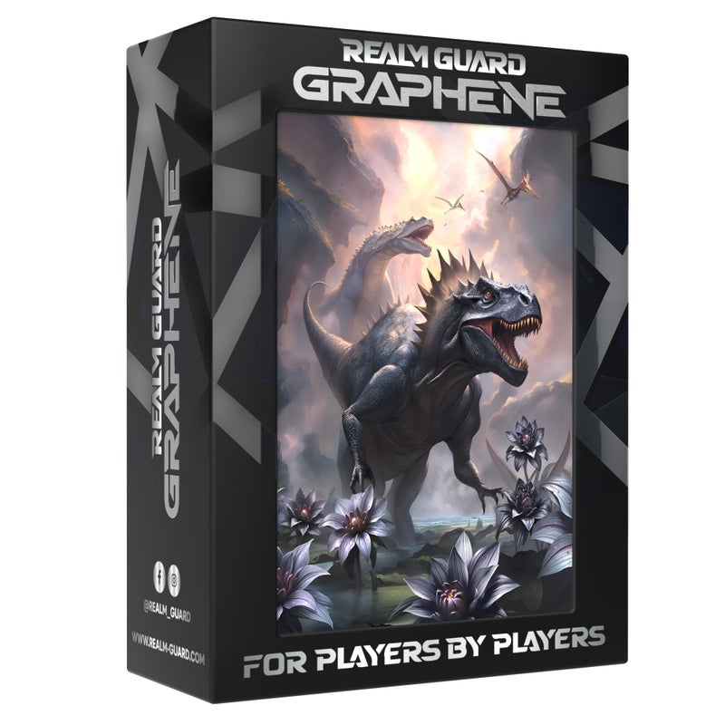Realm Guard Graphene -100ct Textured Matte TCG/MTG Card Art Sleeves (Black Lotus Dinosaur) - Image 2