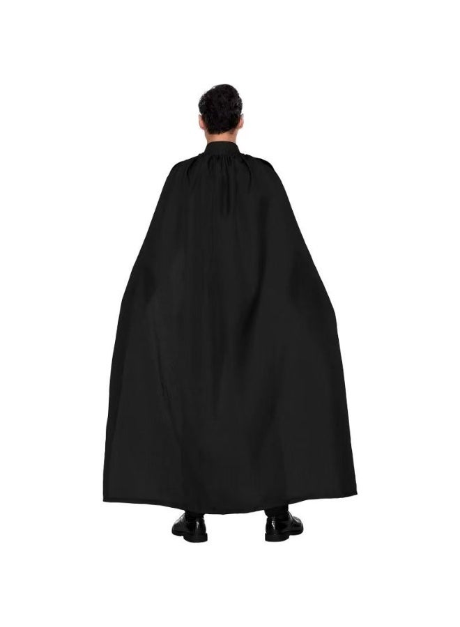 long unhooded black cape with drawstrings, amagician's cloak(Length: 130CM) - Image 2