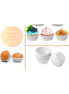 Afili Home Muffin Cupcake White Paper Capsule 12  - Image 1