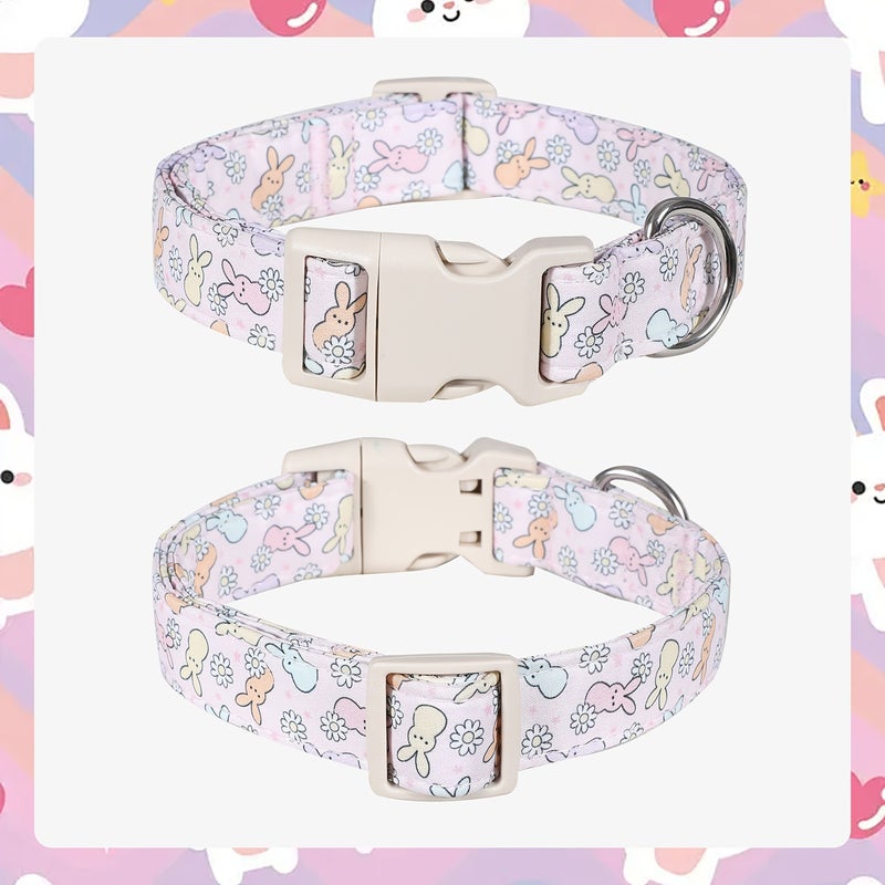 Colorful Bunny Easter Dog Collar With Quick Release Safety Buckle For Small Medium Large Dogs - Image 4