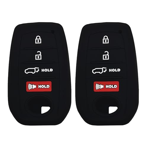 Autobase Key fob Cover for Toyota 2025 Camry 2019-2025 Land Cruiser 2021-2025 Venza Hilux Fortuner 2023-2025 Highlander Tundra Corolla bZ4X Prius 4 Buttons (Black) - Image 1