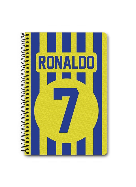 Stylizedd Designer A5 Spiral Notebook Memo Notepad Journal -  Football Player Name - Ronaldo Jersey no 7 Design C