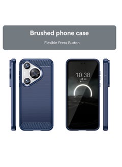 Wtech Soft Silicone Brushed Texture Protective Case Cover For Huawei Pura 70 5G 2024 Navy Blue  - Image 2