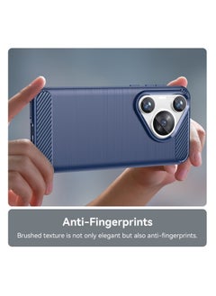 Wtech Soft Silicone Brushed Texture Protective Case Cover For Huawei Pura 70 5G 2024 Navy Blue  - Image 5