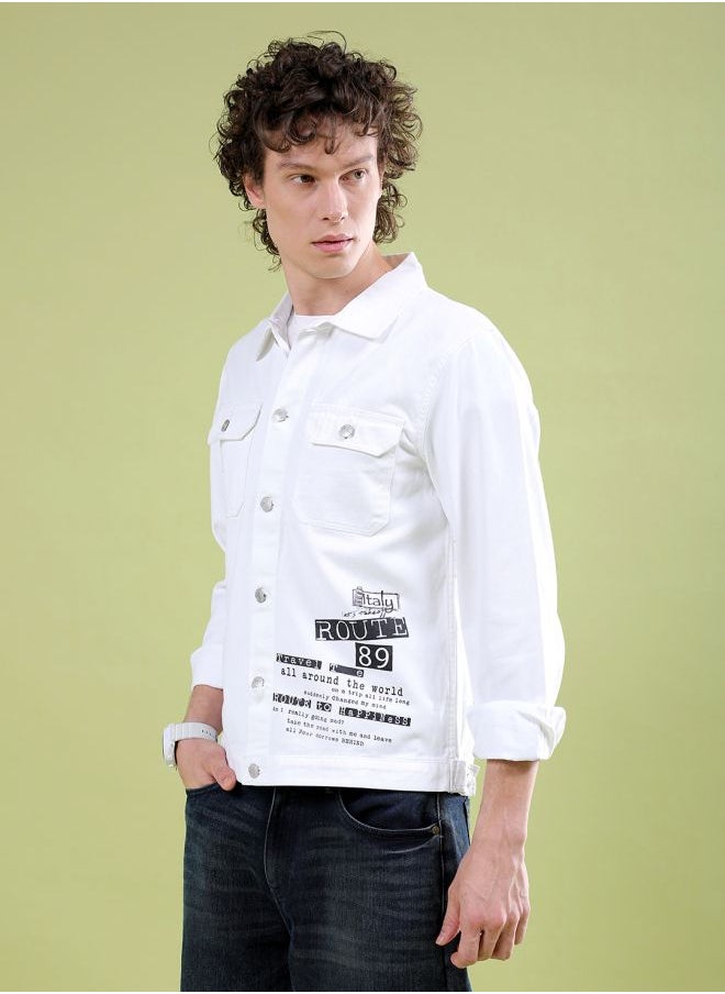 The Indian Garage Co Men Slim Fit Placement Print Trucker Jacket  - Image 3