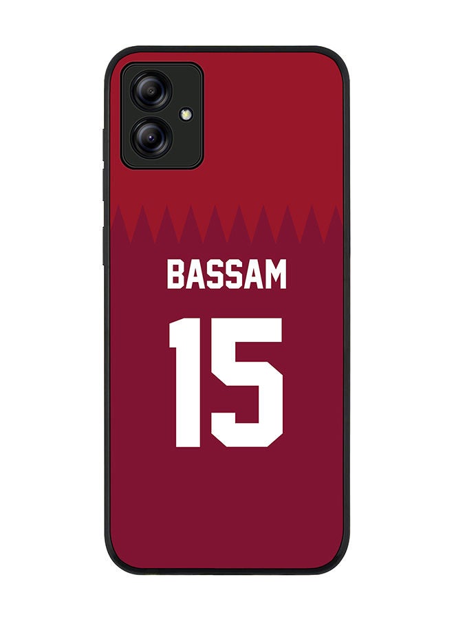 Stylizedd Rugged Black edge case for Samsung Galaxy A04 Slim fit Soft Case Flexible Rubber Edges Anti Drop TPU Gel Thin Cover - Football Team - Qatar Player Name - Bassam - Image 1