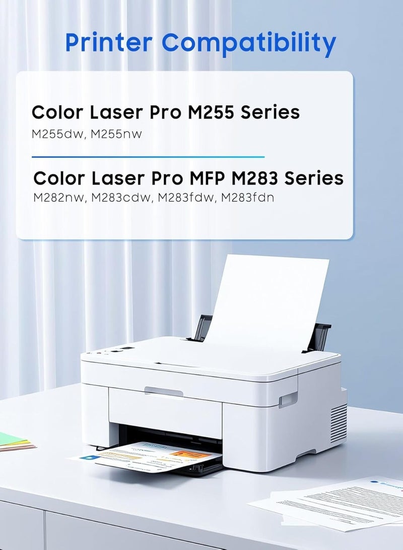 207A Toner Set (W2210A, W2211A, W2212A, W2213A) - Black, Cyan, Yellow, Magenta - Compatible with HP M255 and MFP M283 Printers - Image 2