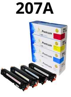 Premium Premium 207A Toner Set (W2210A, W2211A, W2212A, W2213A) - Black, Cyan, Yellow, Magenta - Compatible with HP M255 and MFP M283 Printers  - Image 1